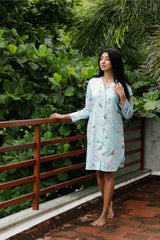 ALWAYS JUHII AQUA - Luxury Cotton Satin Night Suit for Women