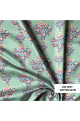 Whimsical Usk Mint Shorts Set - Luxury Cotton Satin Night