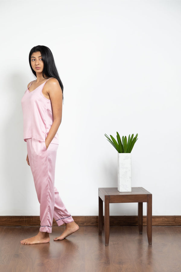 CHARMING BLUSH PINK - Luxury Modal Night Suit for Women