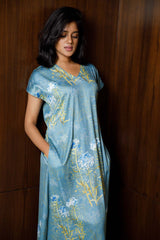 Poise Aaina Teal Night Gown