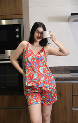 Playful Rina Red Shorts Set