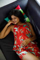 Playful Rumi Red Shorts Set