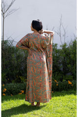 Alluring Venetian Evergreen Kaftan - F - Luxury Poly Satin