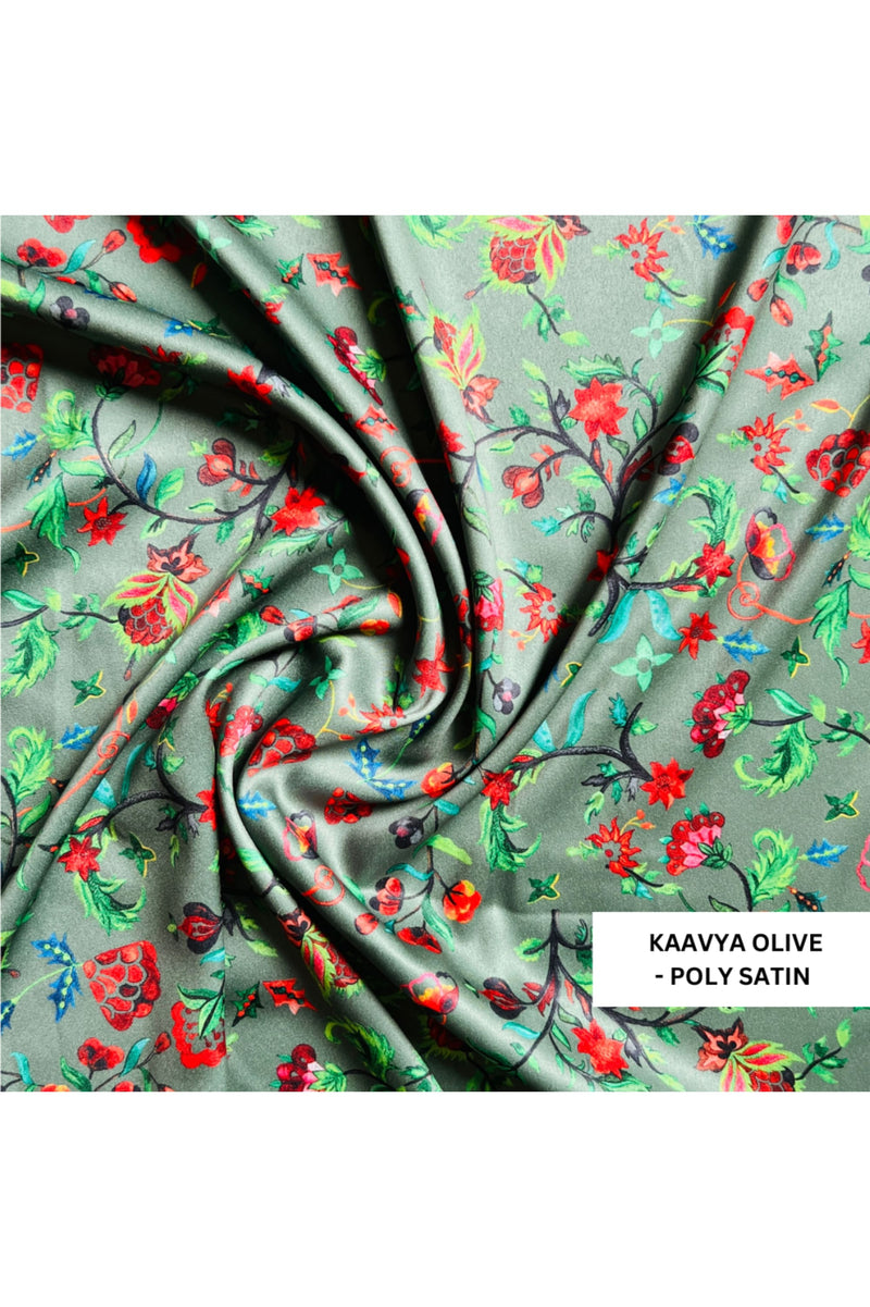 Always Kaavya Olive Sleep Shirt - Luxury Poly Satin Night