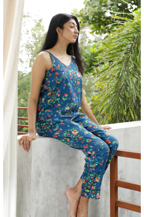 Charming Kaavya Pyjama Set - Luxury Cotton Satin Night Wear
