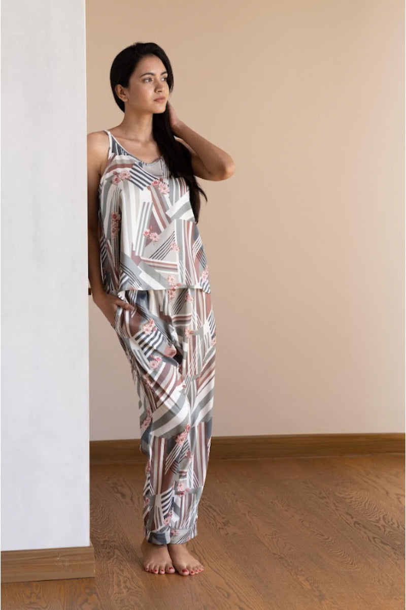 Charming Raya Iceberg Pyjama Set - Luxury Poly Satin Night