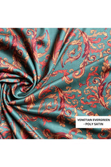 Charming Venetian Evergreen Pyjama Set - Luxury Poly Satin