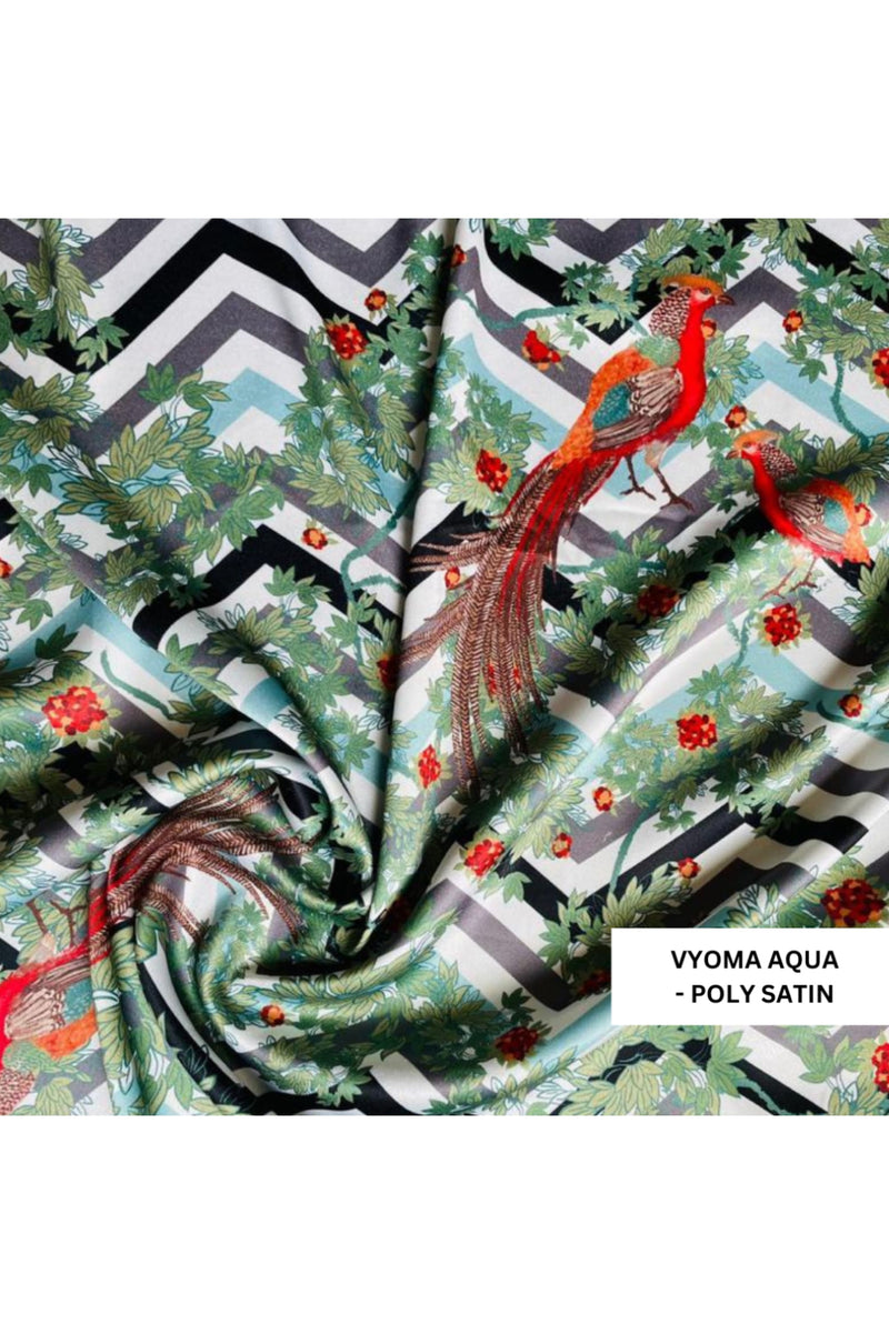 Cheerful Vyoma Aqua Pyjama Set - Luxury Poly Satin Night