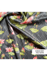 Chic Kumud Grey Shorts Set - Luxury Poly Satin Night Wear