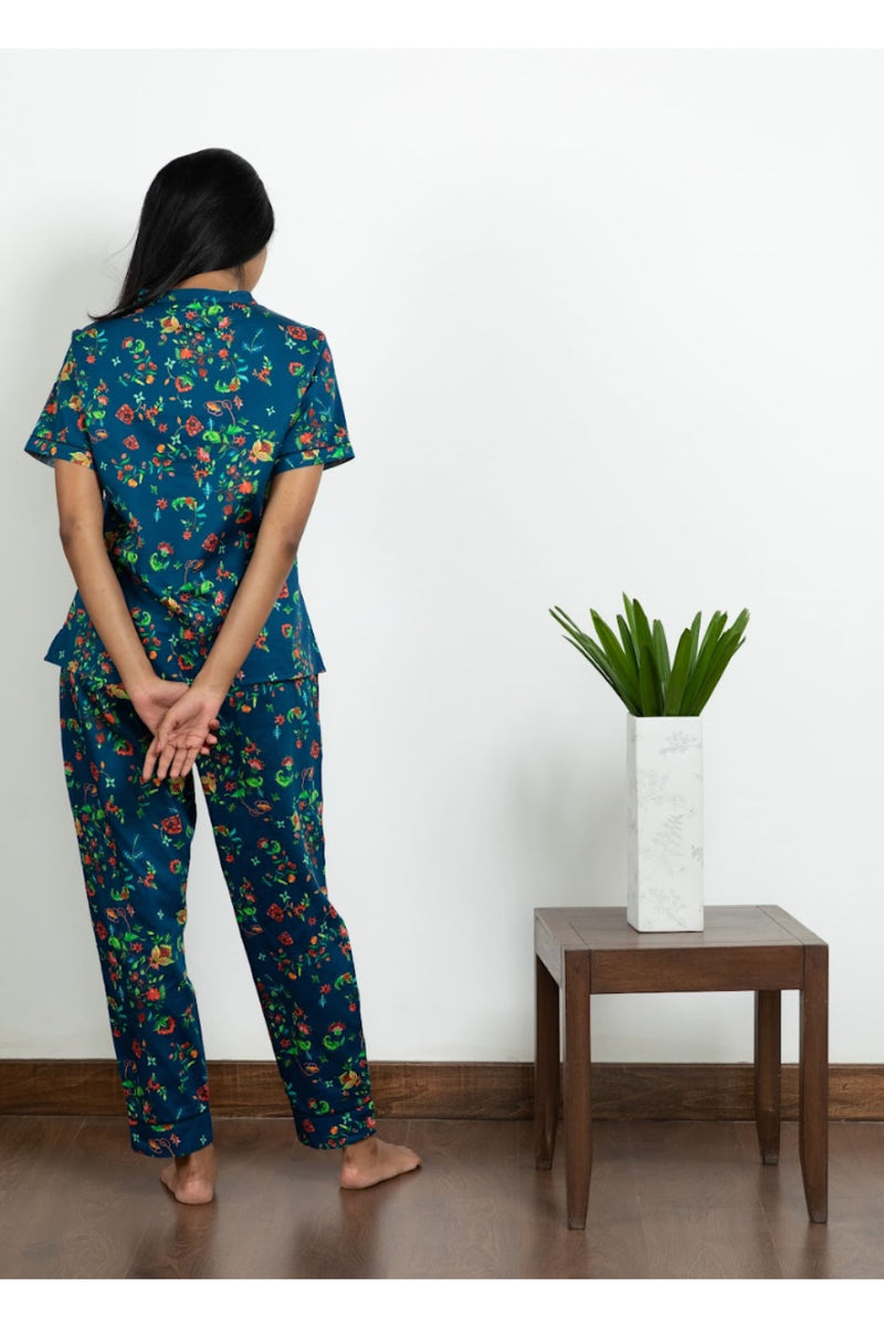 Classic Kaavya Pyjama Set - Luxury Cotton Satin Night Wear
