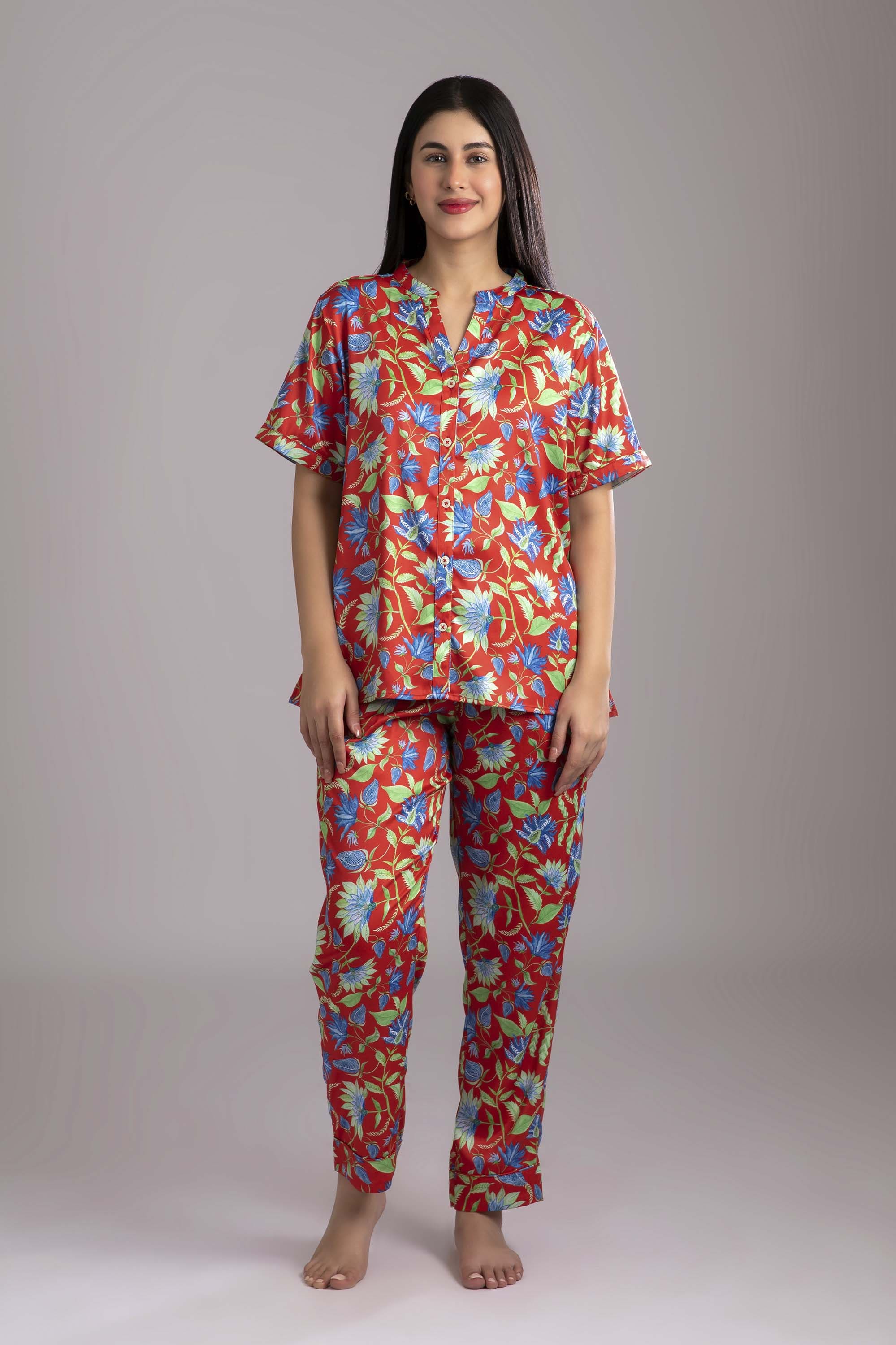 Classic Rina Red Pyjama Set – FortyWinksCompany