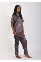 Eternal Naisha Dark Pyjama Set - Luxury Poly Satin Night