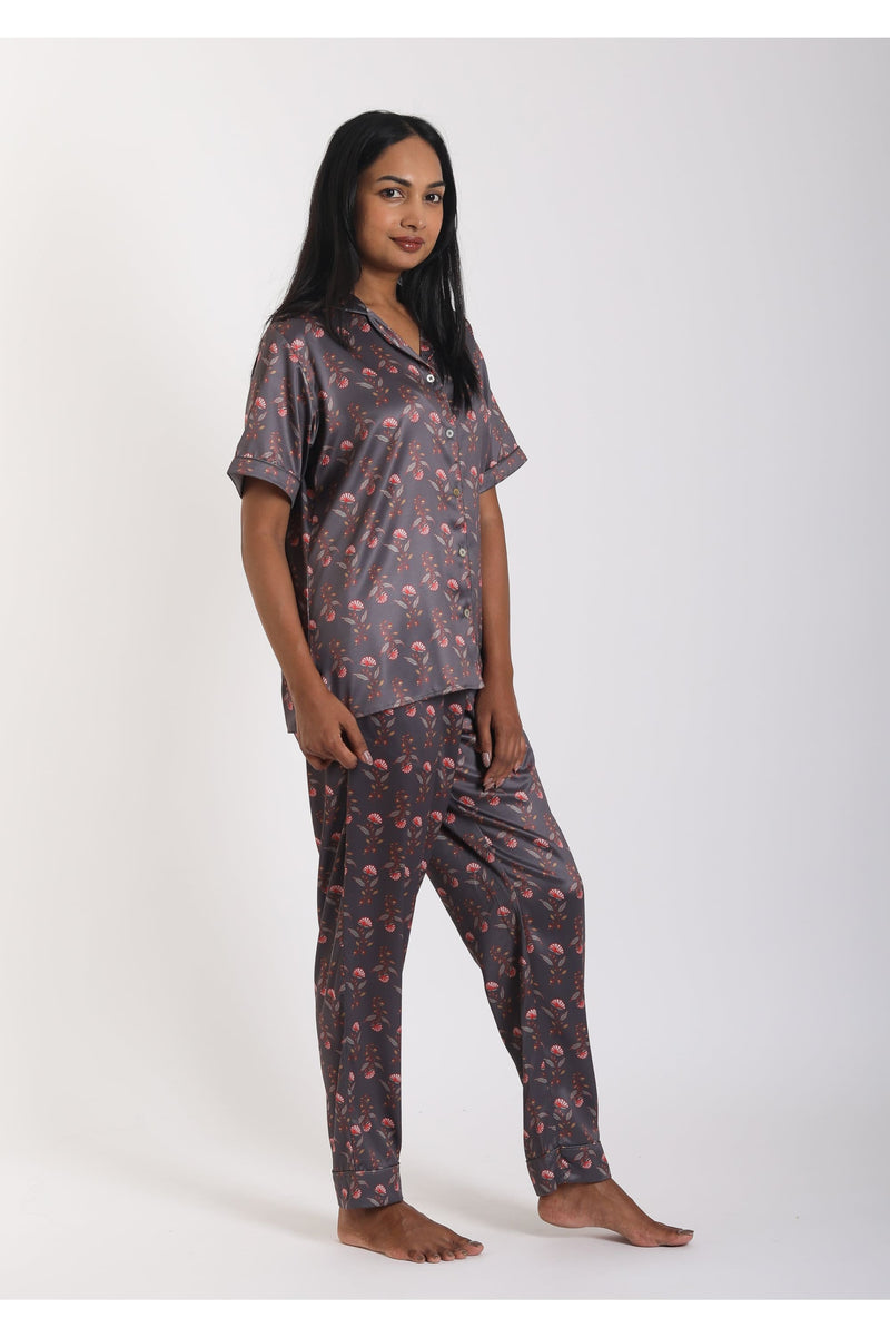 Eternal Naisha Dark Pyjama Set - Luxury Poly Satin Night