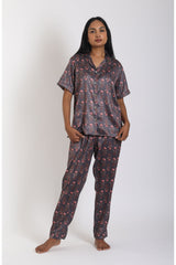 Eternal Naisha Dark Pyjama Set - Luxury Poly Satin Night
