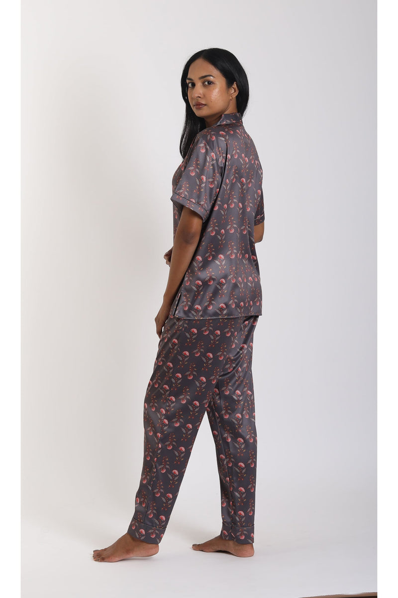Eternal Naisha Dark Pyjama Set - Luxury Poly Satin Night