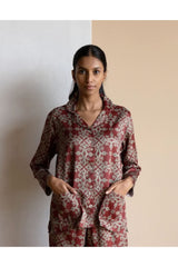 Forever Casablanca Burgundy Shorts Set - Luxury Poly Satin