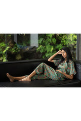 Modish Kaavya Olive Pyjama Set - Luxury Poly Satin Night