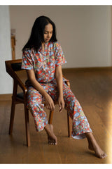 Modish Terrazzo Prism Pyjama Set - Luxury Cotton Satin