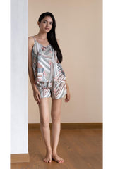 Playful Raya Iceberg Shorts Set - Luxury Poly Satin Night