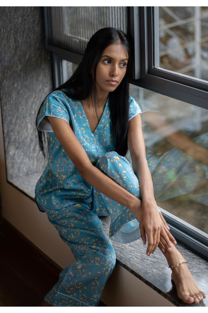 Ritzy Aisha Pyjama Set - Luxury Cotton Satin Night Wear