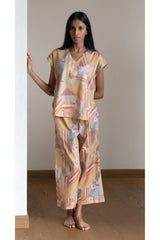 Ritzy Raya desert Pyjama Set - Luxury Cotton Satin Night