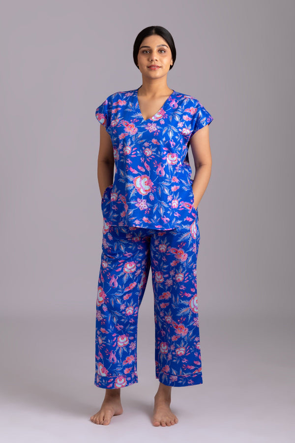 Ritzy Urmi Ink Pyjama set - Luxury Cotton Satin Night Wear