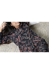 Timeless Huma Black Pyjama Set - Luxury Cotton Satin Night