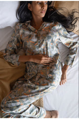 Timeless Terrazzo Basil Pyjama Set - Luxury Poly Satin