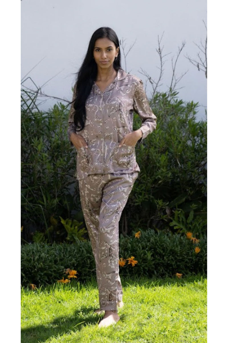 Timeless Venetian sand Pyjama Set - Luxury Poly Satin Night