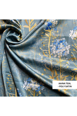 Urban Aaina Teal Shorts Set - Luxury Poly Satin Night Wear