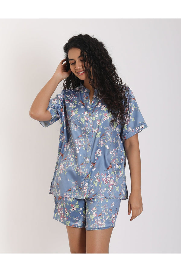 Urban Juhii Powder Blue Shorts Set - Luxury Poly Satin