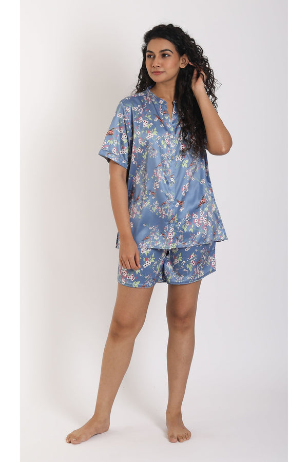 Urban Juhii Powder Blue Shorts Set - Luxury Poly Satin