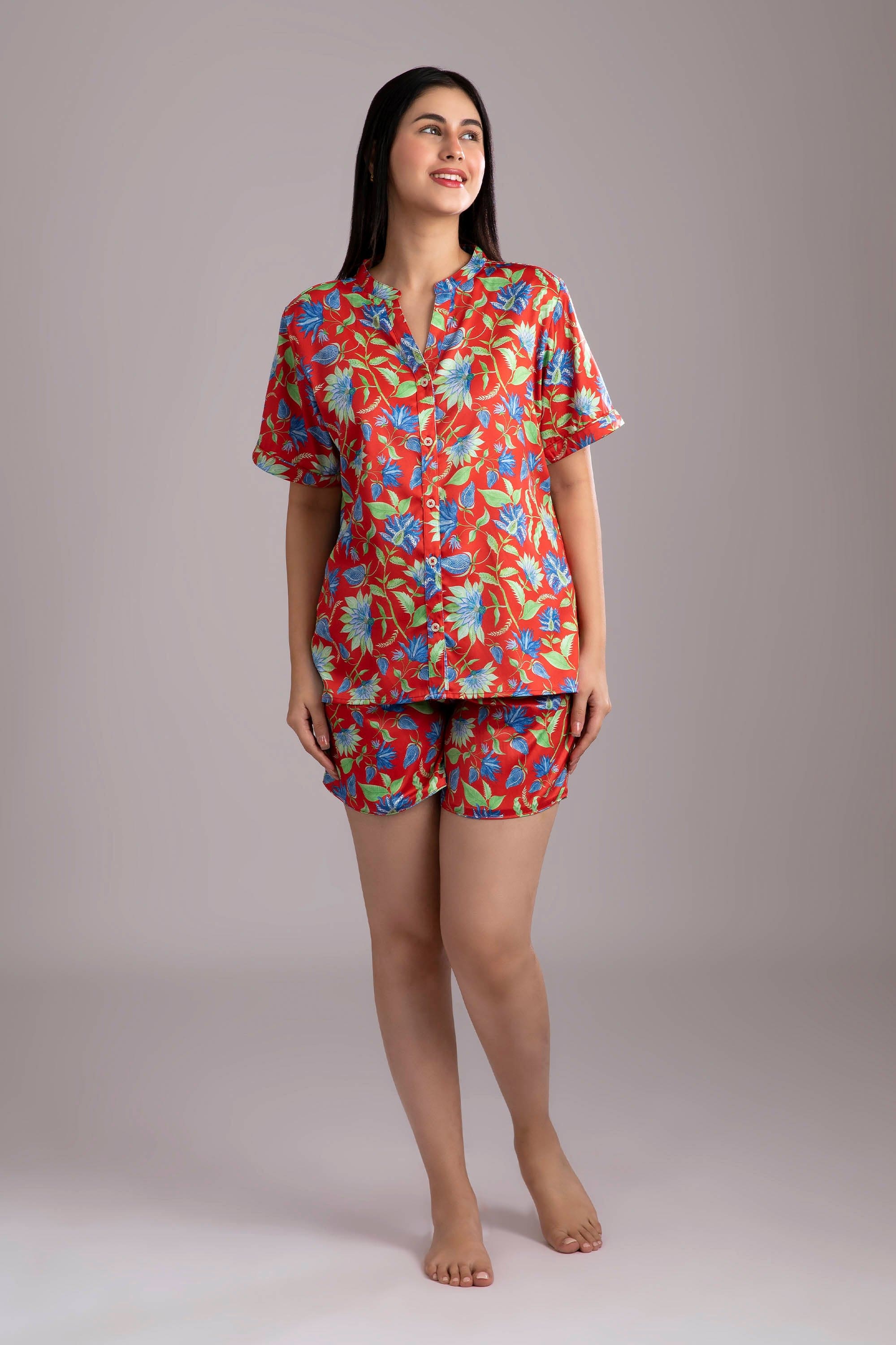 Red Short Set Urban Rina Red Shorts Set – FortyWinksCompany