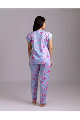 Voguish Ayka powder Blue Pyjama Set - Luxury Cotton Night