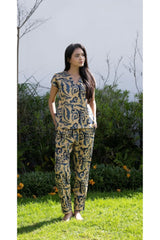 Voguish Venetian Gold Pyjama Set - Luxury Cotton Satin