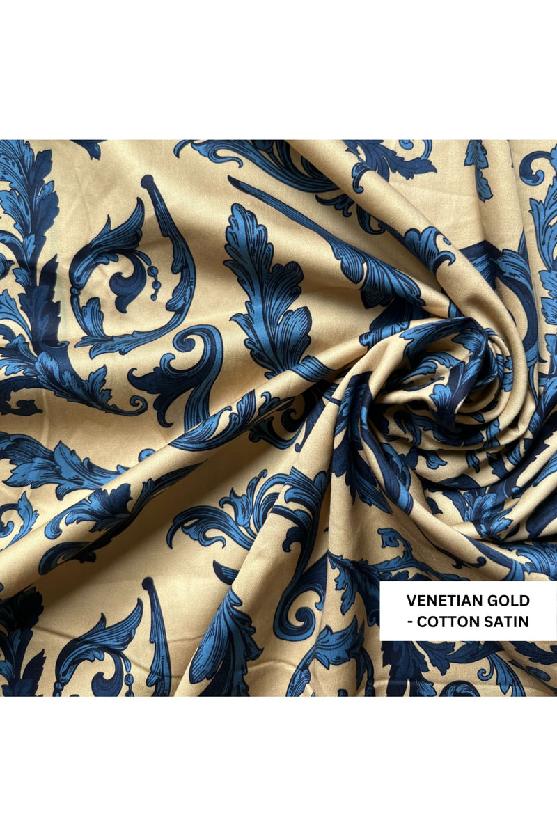 Voguish Venetian Gold Pyjama Set - Luxury Cotton Satin
